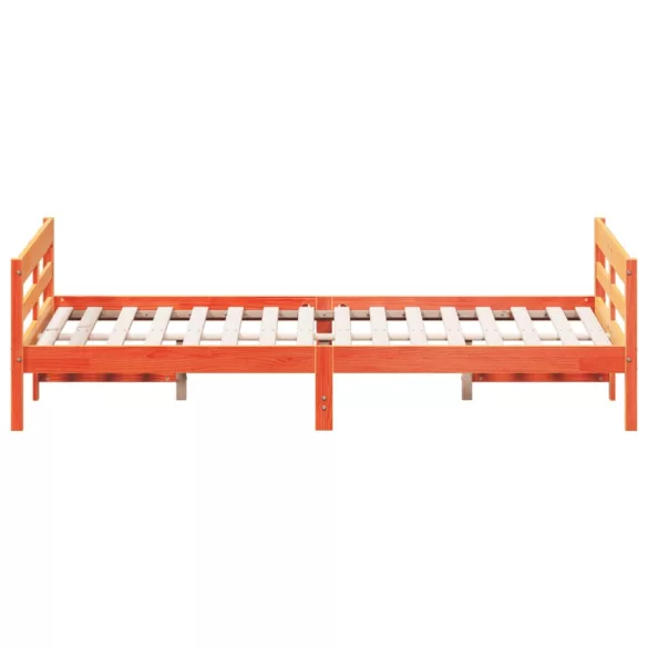 viaszbarna tömör fenyőfa ágy matrac nélkül 120 x 200 cm