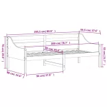 tömör fenyőfa kanapéágy matrac nélkül 90 x 200 cm