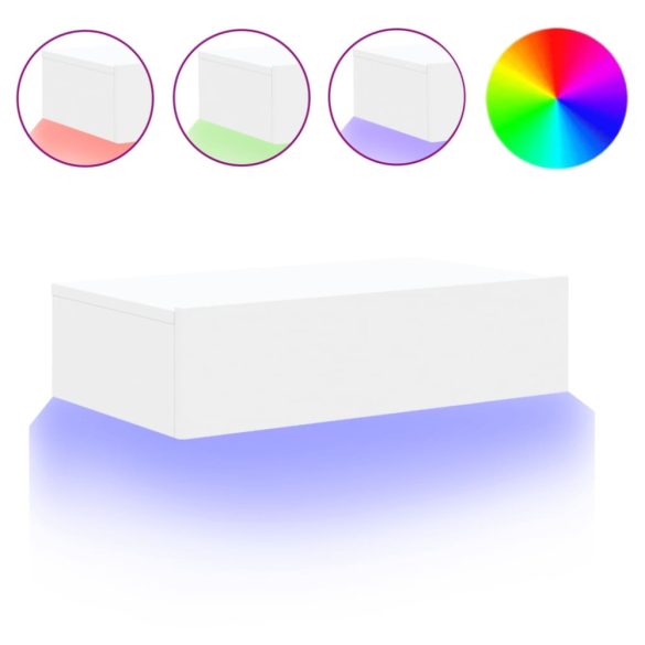 fehér TV-szekrény LED-lámpákkal 60x35x15,5 cm