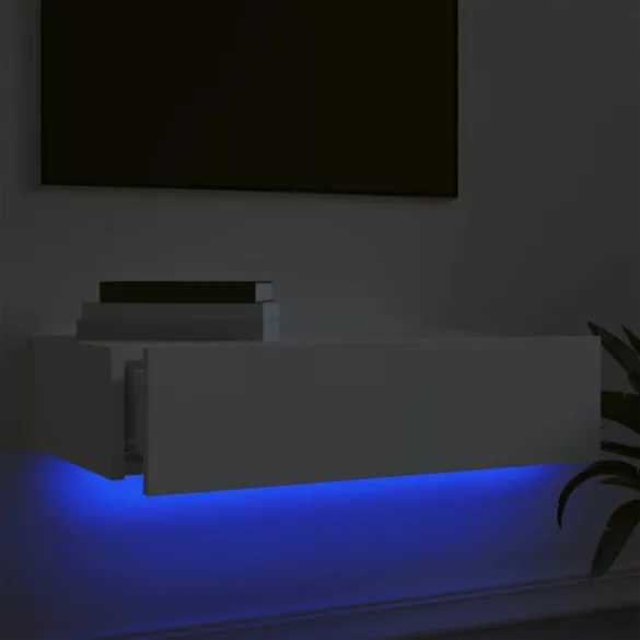 fehér TV-szekrény LED-lámpákkal 60x35x15,5 cm