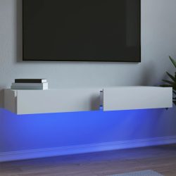 2 db fehér TV-szekrény LED-lámpákkal 60x35x15,5 cm