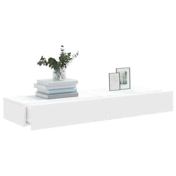 2 db fehér TV-szekrény LED-lámpákkal 60x35x15,5 cm