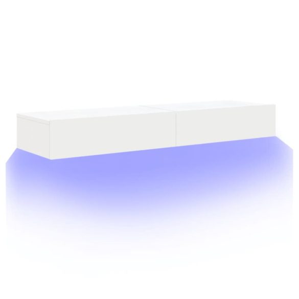 2 db fehér TV-szekrény LED-lámpákkal 60x35x15,5 cm