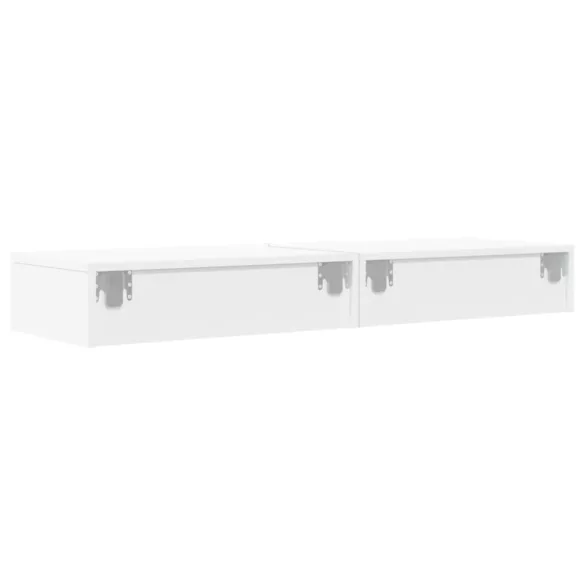 2 db fehér TV-szekrény LED-lámpákkal 60x35x15,5 cm