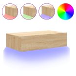 sonoma tölgyszínű TV-szekrény LED-lámpákkal 60x35x15,5 cm