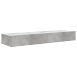 2 db betonszürke TV-szekrény LED-lámpákkal 60x35x15,5 cm
