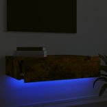 sonoma tölgyszínű TV-szekrény LED-lámpákkal 60x35x15,5 cm