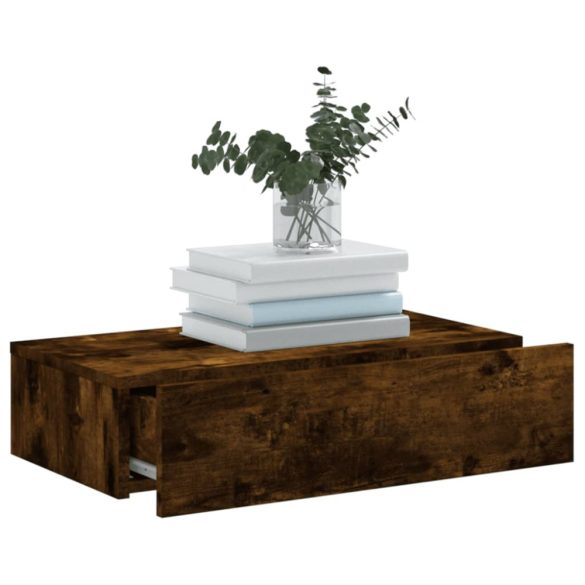 sonoma tölgyszínű TV-szekrény LED-lámpákkal 60x35x15,5 cm