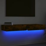 2 db füstös tölgy színű TV-szekrény LED fénnyel 60x35x15,5 cm