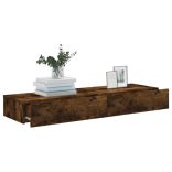 2 db füstös tölgy színű TV-szekrény LED fénnyel 60x35x15,5 cm