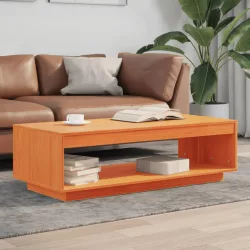   viaszbarna tömör fenyőfa dohányzóasztal 110 x 50 x 33,5 cm