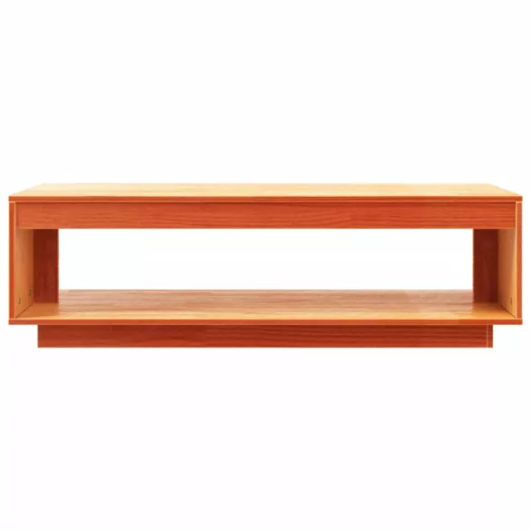 viaszbarna tömör fenyőfa dohányzóasztal 110 x 50 x 33,5 cm