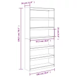 tömör fenyőfa könyvszekrény/térelválasztó 100 x 30 x 199,5 cm