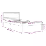 viaszbarna tömör fenyőfa ágy matrac nélkül 90 x 190 cm