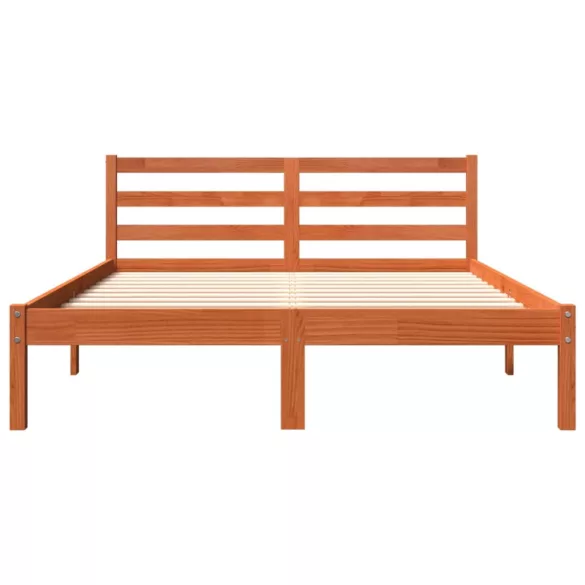 viaszbarna tömör fenyőfa ágy matrac nélkül 120 x 190 cm