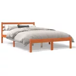 viaszbarna tömör fenyőfa ágy matrac nélkül 150 x 200 cm