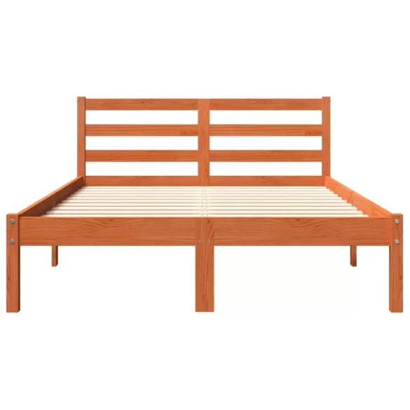 viaszbarna tömör fenyőfa ágy matrac nélkül 150 x 200 cm