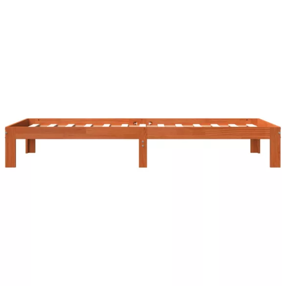 viaszbarna tömör fenyőfa ágy matrac nélkül 90 x 190 cm