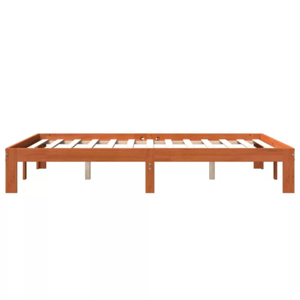 viaszbarna tömör fenyőfa ágy matrac nélkül 120 x 190 cm