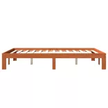 viaszbarna tömör fenyőfa ágy matrac nélkül 135 x 190 cm