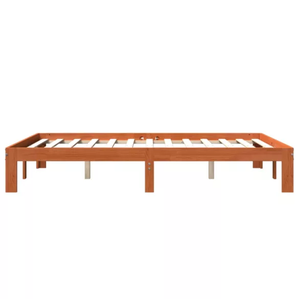 viaszbarna tömör fenyőfa ágy matrac nélkül 140 x 190 cm