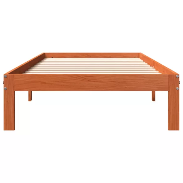 viaszbarna tömör fenyőfa ágy matrac nélkül 90 x 200 cm