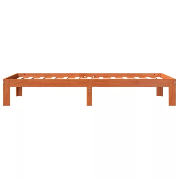 viaszbarna tömör fenyőfa ágy matrac nélkül 90 x 200 cm