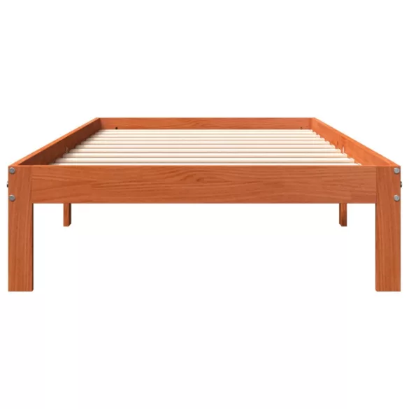 viaszbarna tömör fenyőfa ágy matrac nélkül 100 x 200 cm