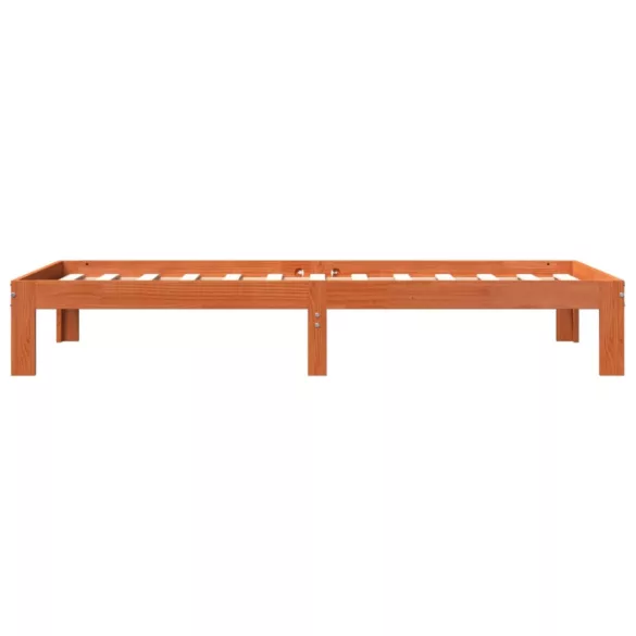 viaszbarna tömör fenyőfa ágy matrac nélkül 100 x 200 cm