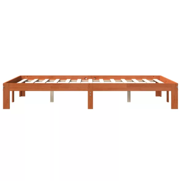 viaszbarna tömör fenyőfa ágy matrac nélkül 140 x 200 cm