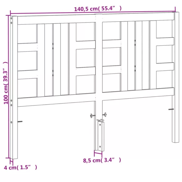 viaszbarna tömör fenyőfa fejtámla 135 cm