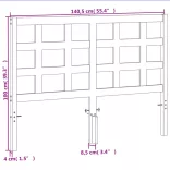 viaszbarna tömör fenyőfa fejtámla 135 cm