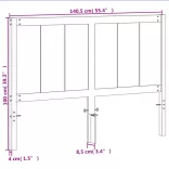 viaszbarna tömör fenyőfa fejtámla 135 cm