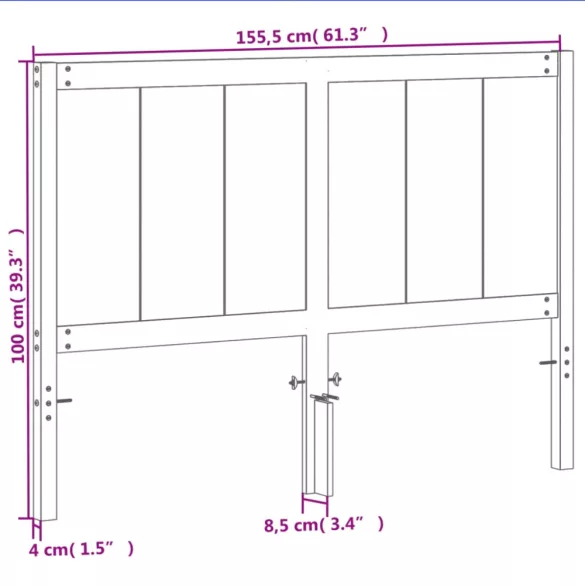 viaszbarna tömör fenyőfa fejtámla 150 cm