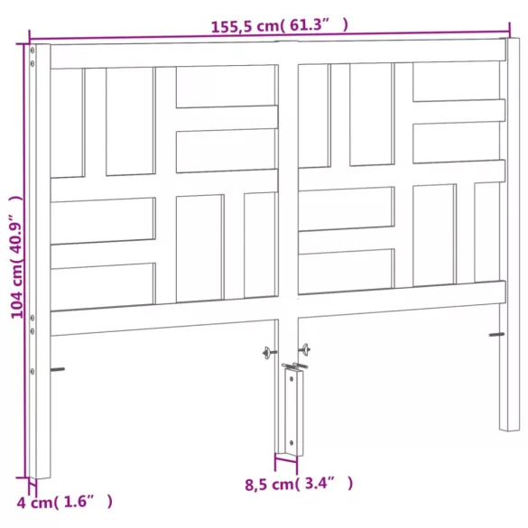 viaszbarna tömör fenyőfa fejtámla 150 cm