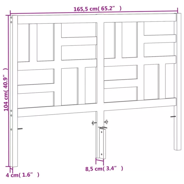viaszbarna tömör fenyőfa fejtámla 160 cm