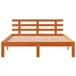 viaszbarna tömör fenyőfa ágy matrac nélkül 140 x 190 cm