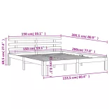 viaszbarna tömör fenyőfa ágy matrac nélkül 150 x 200 cm