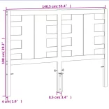viaszbarna tömör fenyőfa fejtámla 135 cm