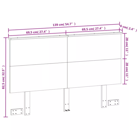 viaszbarna tömör fenyőfa fejtámla 135 cm