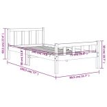 viaszbarna tömör fenyőfa ágy matrac nélkül 75 x 190 cm