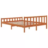 viaszbarna tömör fenyőfa ágy matrac nélkül 150 x 200 cm