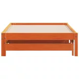 viaszbarna tömör fenyőfa kihúzható kanapéágy 90 x 190 cm