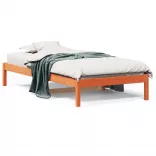 viaszbarna tömör fenyőfa kanapéágy matrac nélkül 90 x 200 cm