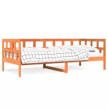 viaszbarna tömör fenyőfa kanapéágy matrac nélkül 90 x 200 cm