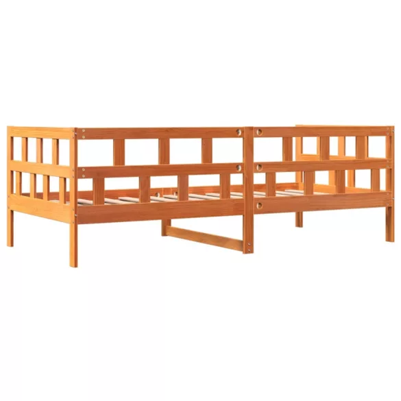 viaszbarna tömör fenyőfa kanapéágy matrac nélkül 90 x 200 cm