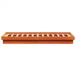 viaszbarna tömör fenyőfa LED-es ágykeret 160 x 200 cm