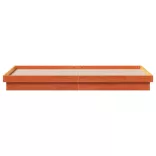 viaszbarna tömör fenyőfa LED-es ágykeret 200 x 200 cm