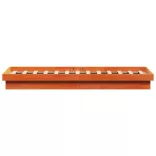 viaszbarna tömör fenyőfa LED-es ágykeret 135 x 190 cm