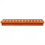 viaszbarna tömör fenyőfa LED-es ágykeret 140 x 190 cm